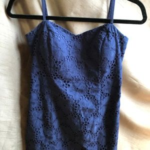 LILLY PULITZER Navy Blue Lace Fitted Sundress